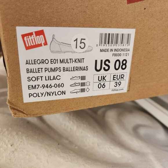 Fitflop Allegro Multi-knit ballet flats in soft lilac. NIB. Size 8 - Picture 3 of 10